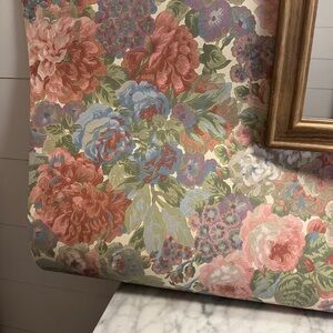 (5 rolls) Sanderson wallpaper rose and peony print same lot